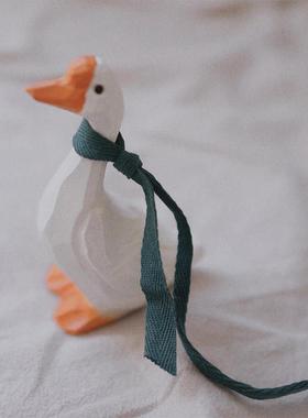 大白鹅/ins治愈系创意摆件可爱木雕动物生日新婚祝福平安喜乐礼物