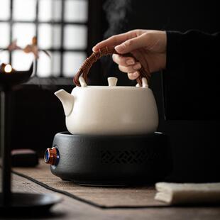 家用小型迷你泡茶器复古加热烧水壶 陶瓷茶壶电陶炉茶炉煮茶器套装