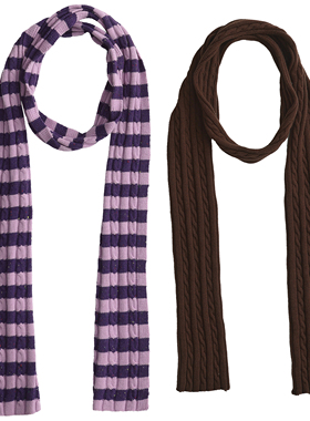 【PacShop】.pac 羊毛混纺彩点条纹糖果店围巾 CANDY SHOP SCARF