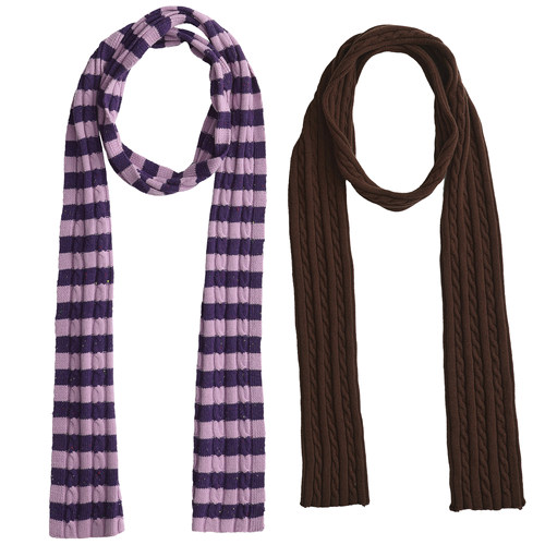 pacshop羊毛围巾粉紫条纹通用