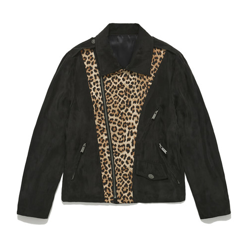 pacshop薄夹克豹纹铜氨丝中性