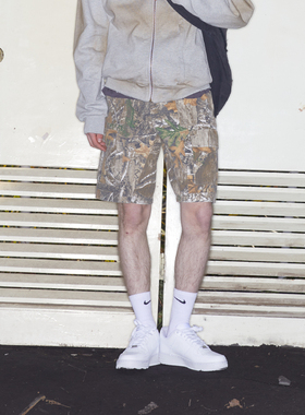 【PacShop】.pac 迷彩/苔藓绿口袋全棉carpenter硬挺耐磨工装短裤