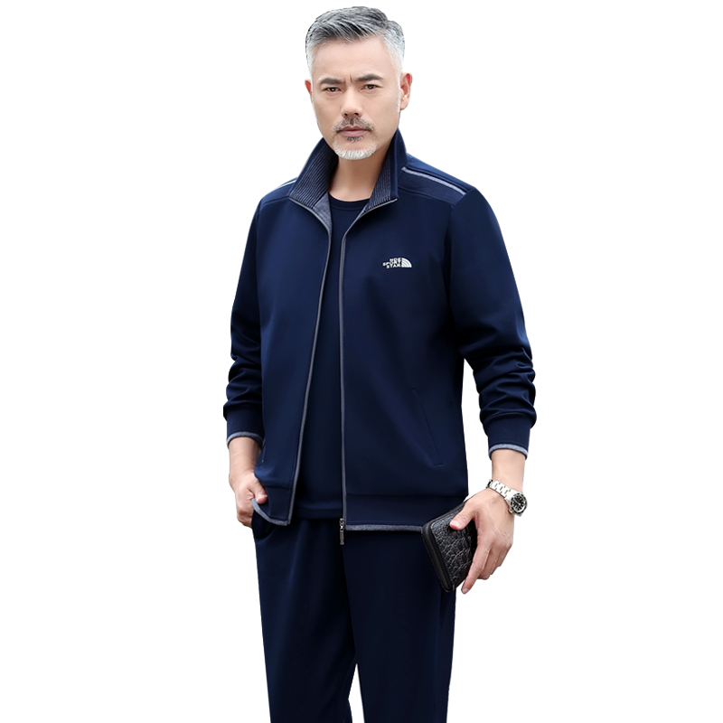 新款休闲运动服套装男春秋三件套