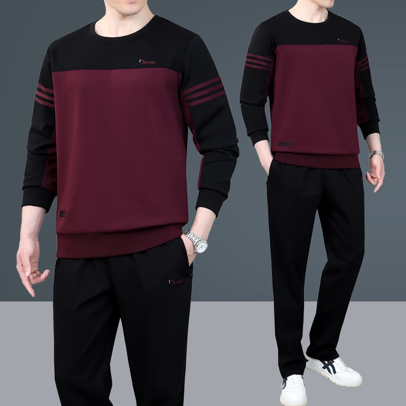中老年运动服套装男士春秋两件套