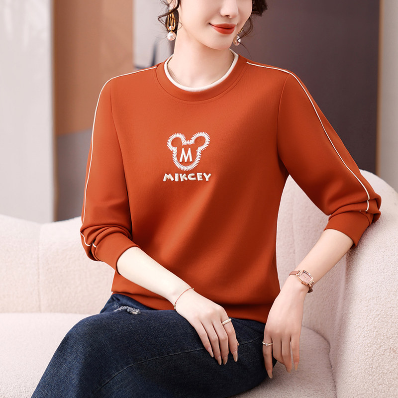 外套女春秋款2025年新款长袖圆领卫衣女长袖T恤字母印花休闲上衣