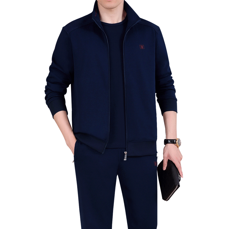 新款休闲运动服套装男春秋三件套
