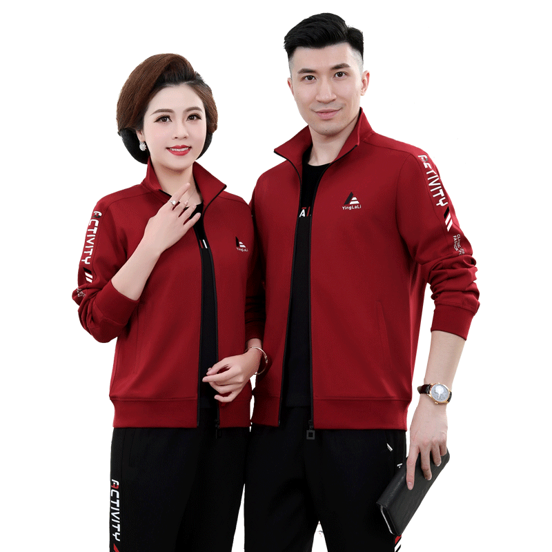 中年情侣运动服套装男士春秋