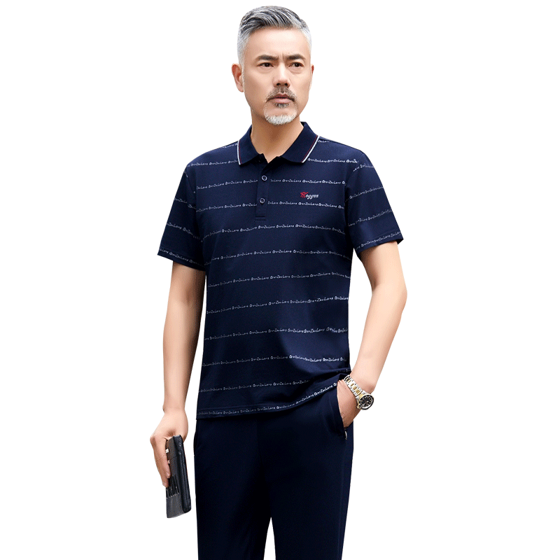 休闲中老年运动服男士爸爸夏装