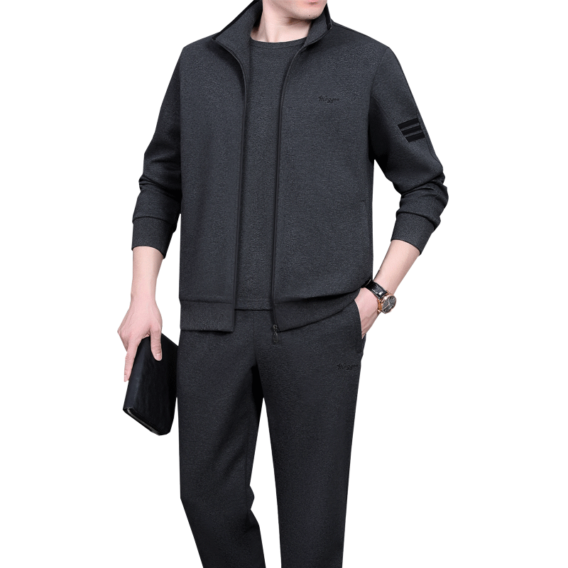 新款休闲运动服套装男春秋三件套
