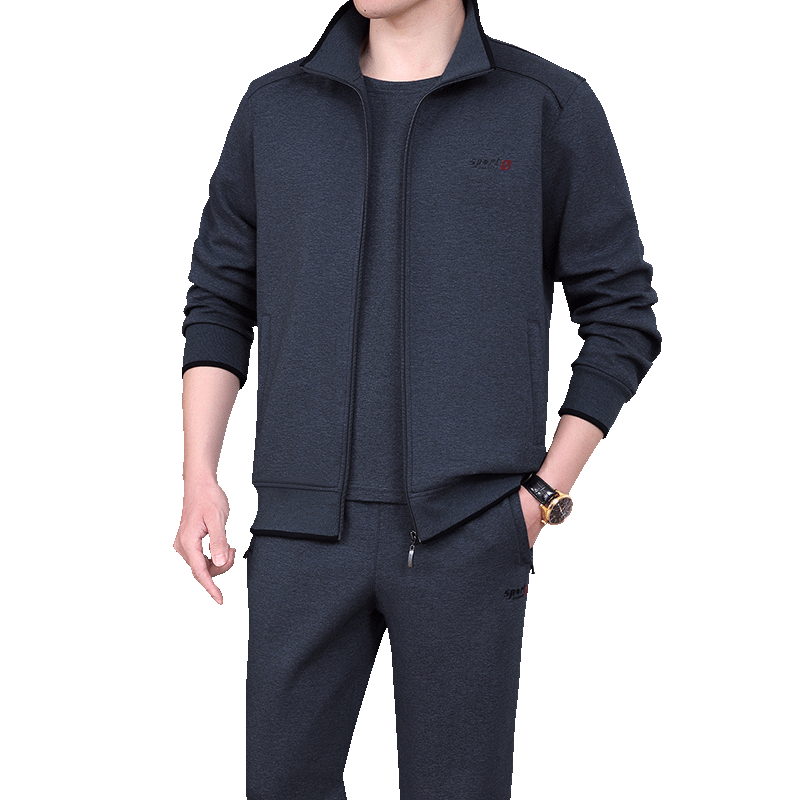 新款休闲运动服套装男春秋三件套