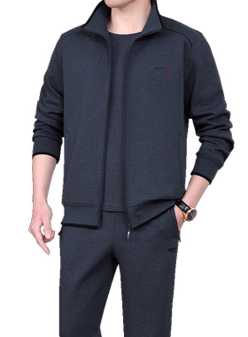 新款休闲运动服套装男春秋三件套