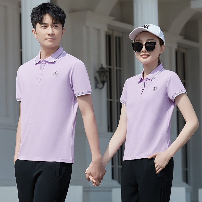 2025夏季冰丝速干男短袖休闲运动服套装女情侣POLO衫弹力快干T恤