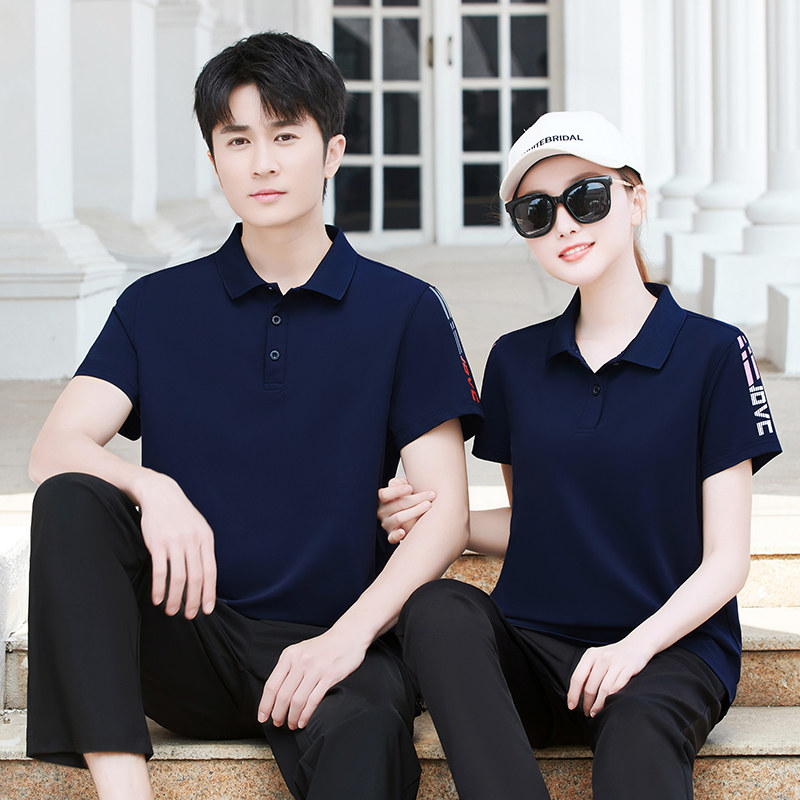情侣装同款短袖夏季男女半袖T恤衫时尚休闲翻领polo衫运动服上衣