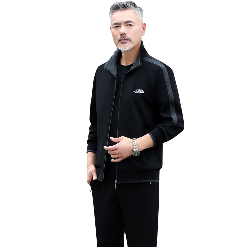 新款休闲运动服套装男春秋三件套