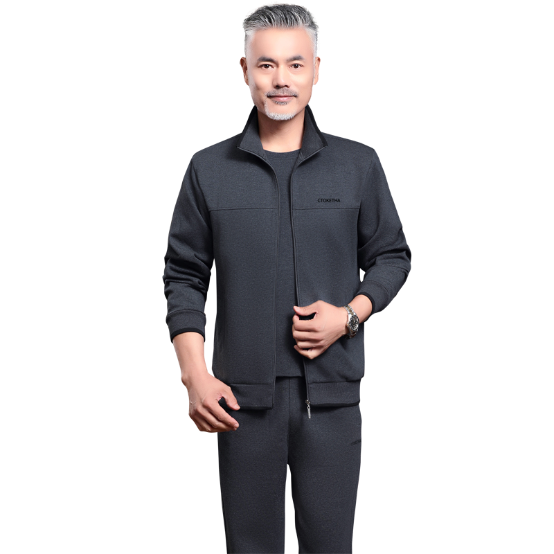 新款休闲运动服套装男春秋三件套