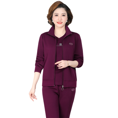 运动服春秋棉透气春装大码外套女