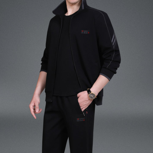 新款休闲运动服套装男春秋三件套