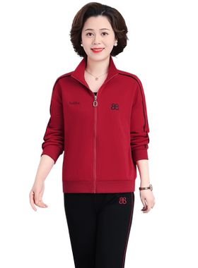 妈妈运动服套装春秋大码女春装