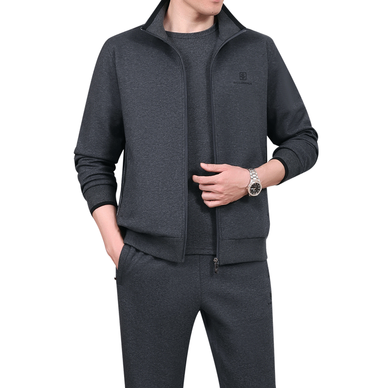 新款休闲运动服套装男春秋三件套