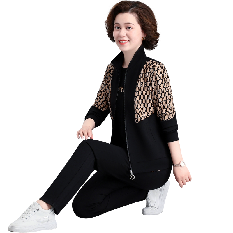 妈妈春装运动服套装2025新款外套