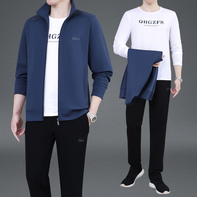 中老年运动套装男春秋季外套中年男士运动服跑步爸爸休闲运动套装