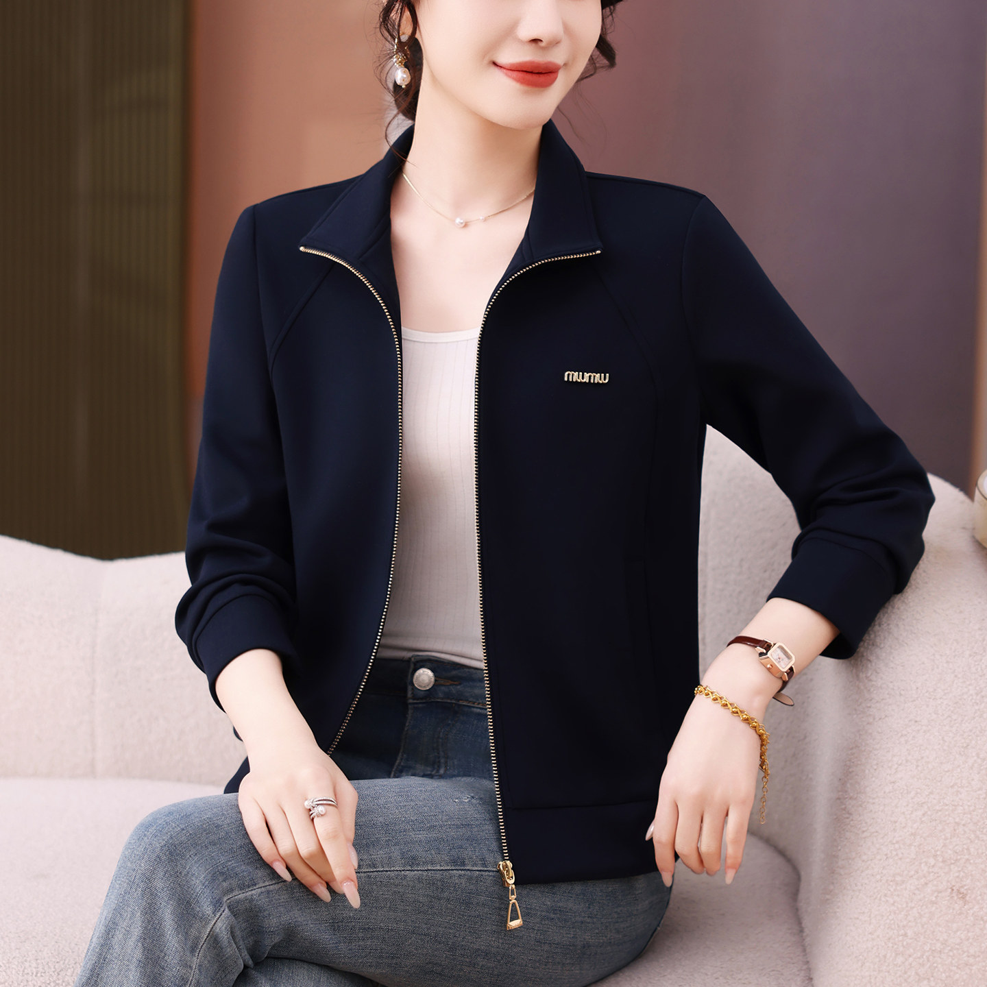 女士休闲外套女春秋季2025新款爆款洋气小香风上衣小个子妈妈秋装