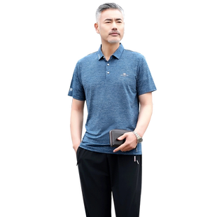 中老年t恤男士夏季2023年新款爸爸夏装套装冰丝短袖老爸父亲衣服