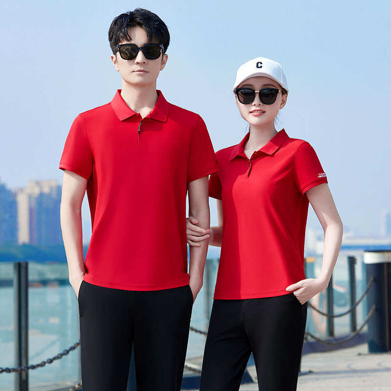 polo衫短袖男女夏季同款运动服套装夏款休闲情侣T恤半袖上衣薄款
