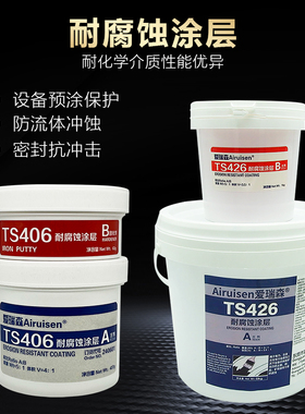 TS406耐腐蚀涂层可刷涂耐酸碱密封管道泵阀管路ts426表面预保护涂层防冲蚀气蚀耐化学介质500g/6kg