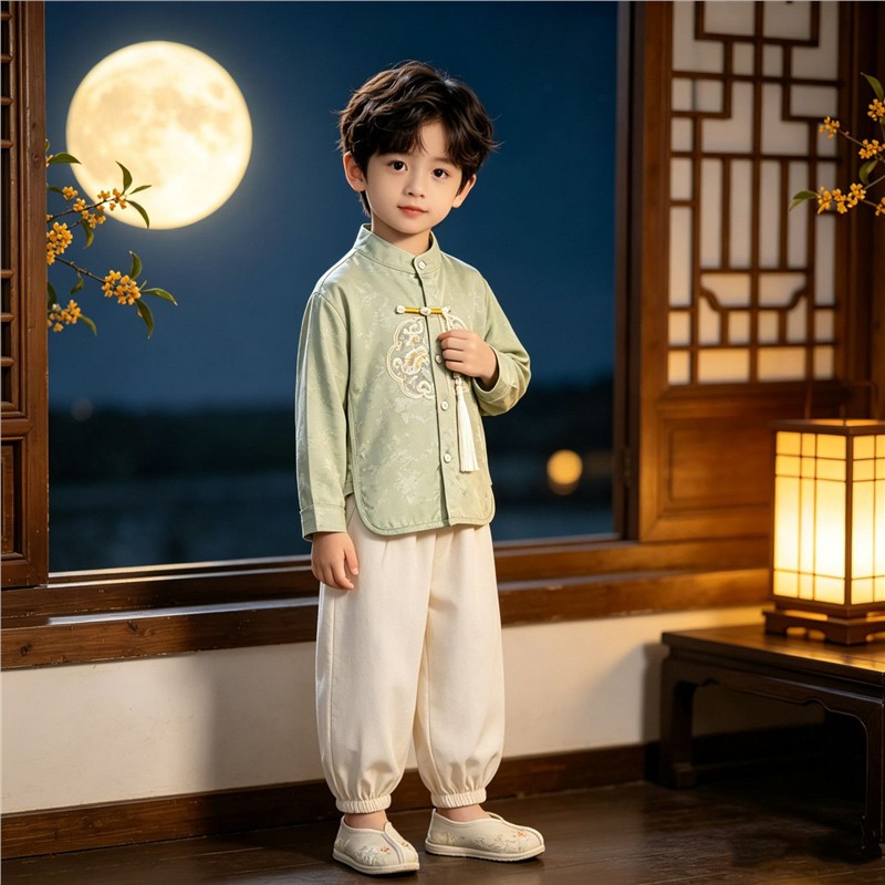 男孩汉服幼儿园国学新中式唐装儿童国风2026秋季新款中秋男童套装