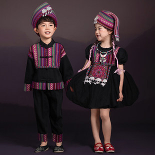 三月三民族服装儿童女广西壮族服饰哈尼族少数民族演出服苗族男童