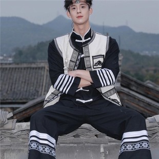 新款彝族服饰服装爆款旅拍套装凉山云南男装火把节少数民族男款