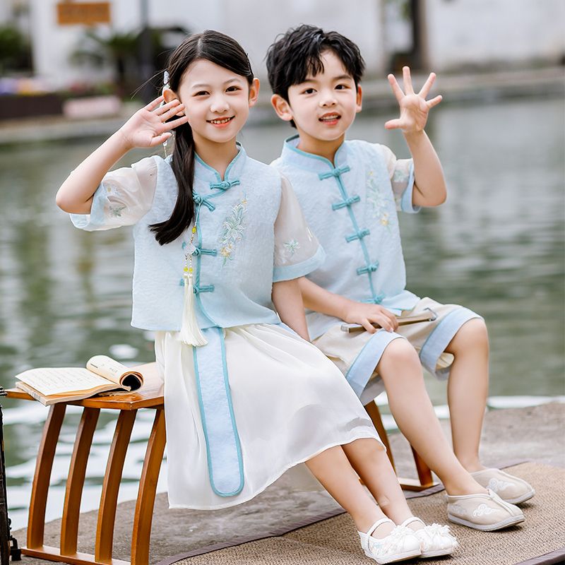 六一儿童演出服装小学生幼儿园班服古风国学舞蹈毕业照汉服表演服