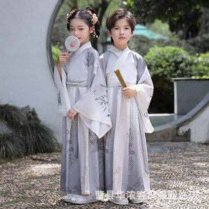 现货儿童汉服男童国学服书童古装小学生朗诵中国风演出服装