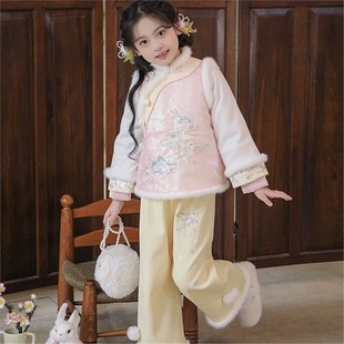 汉服女童秋冬款2024新款儿童国风新中式拜年服小女孩冬季唐装