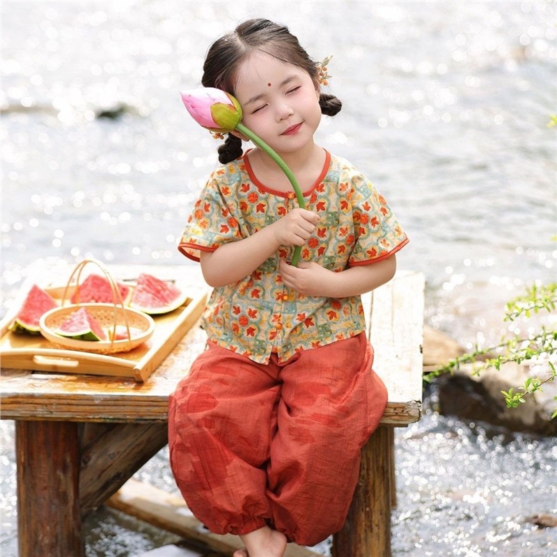 女童汉服夏26新款女宝古风薄款绝美女孩新中式儿童国风唐褙子套装