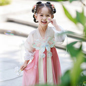 春秋款 超仙女孩连衣裙中国风唐装 演出服 儿童古装 汉服女童2026新款