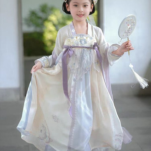 女童汉服春秋儿童唐装连衣裙小女孩公主裙古风超仙2025新款中国风
