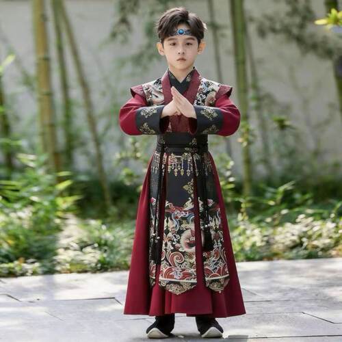 儿童汉服2026新款男童春夏国学演出套装古风飘逸国潮帅气武侠唐装