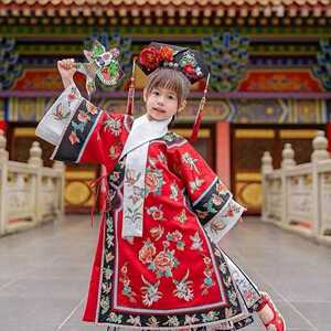 顺泰曹州清制格格服装早春马面裙女童套装中国风古装汉服节日走秀