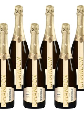 夏桐起泡酒ChandonBrut传统工艺天然高泡葡萄酒气泡酒750ml 6瓶