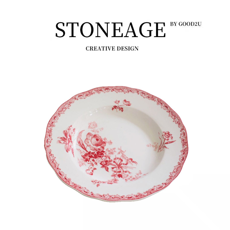 高淳陶瓷陌上花开中式婚庆乔迁喜宴餐具骨瓷家用组合碗盘餐具套装