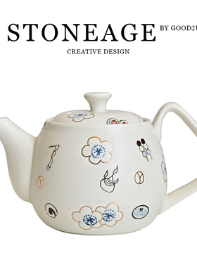 日式作家手作陶瓷描金温泉樱花日式和风小众餐具复古茶具茶壶