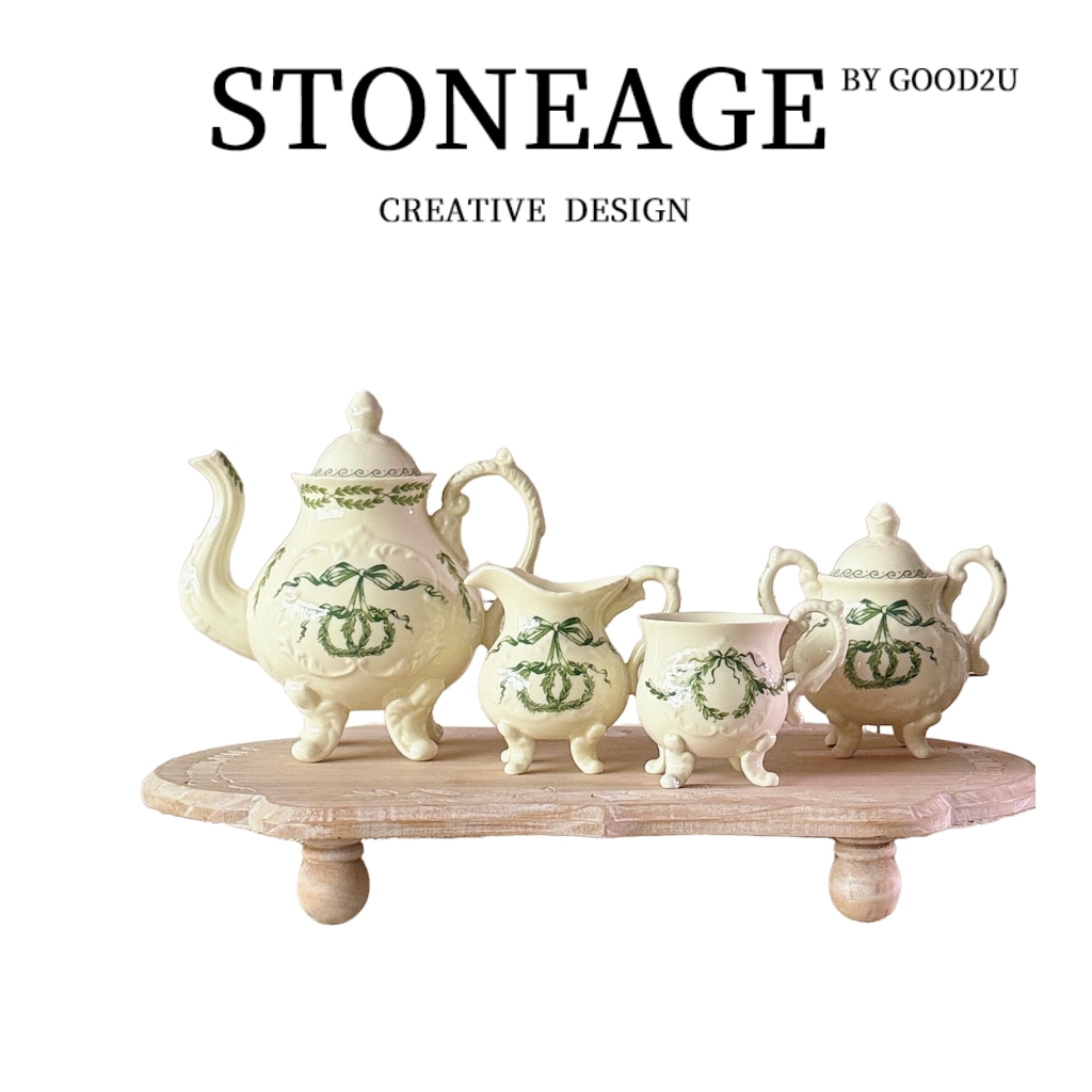 法式下午茶具中古复古繁花茶壶陶瓷茶具咖啡杯水果盘甜品托盘欧式