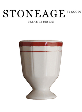 复古田园风高脚杯小众设计感高颜值釉下彩可爱小酒杯陶瓷鸡蛋杯