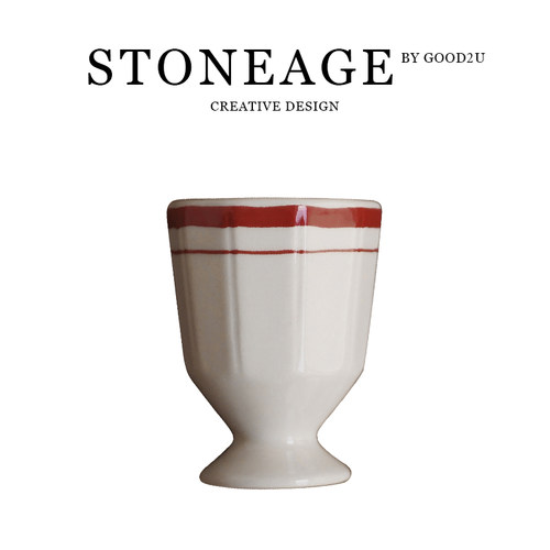 复古田园风高脚杯小众设计感高颜值釉下彩可爱小酒杯陶瓷鸡蛋杯