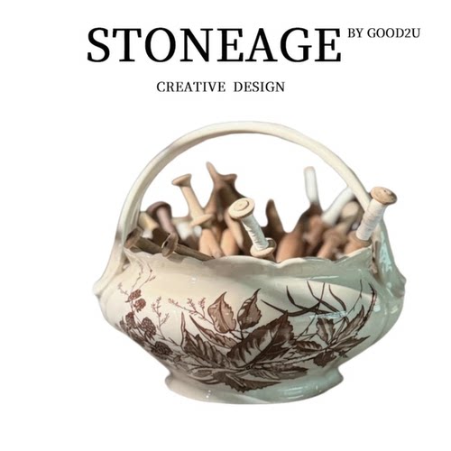 景德镇陶瓷手提果篮耐高温全手绘釉下彩青花花卉创意家用提篮花器