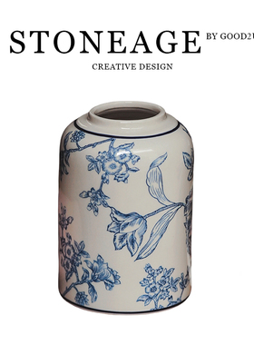 青花瓷陶瓷花瓶中式客厅插花花器玄关餐桌复古装饰品新中式摆件