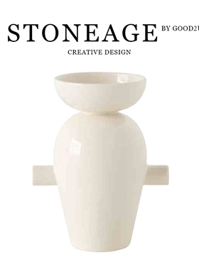 丹麦&tradition Momento陶瓷花瓶装饰摆件北欧设计师款奶油色花瓶