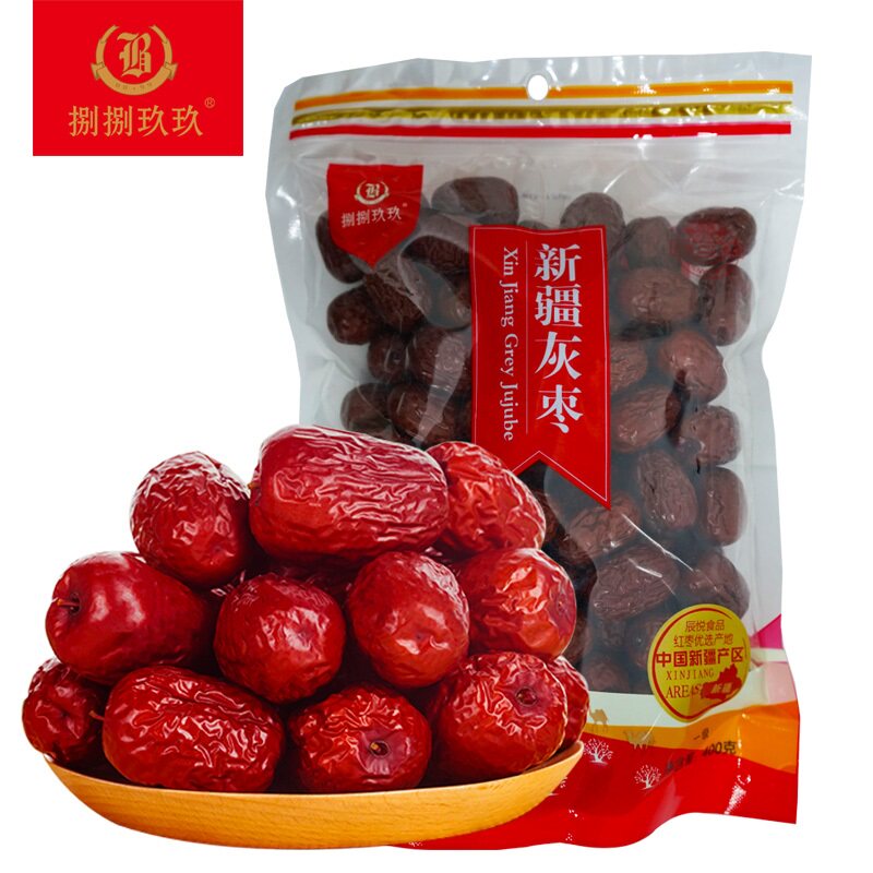 捌捌玖玖新疆灰枣一级红枣特产零食400g免洗休闲包邮